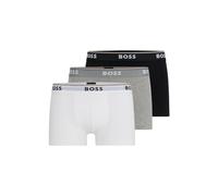 BOSS Hommes Trunk 3P Power Boxer Court en Coton Stretch à Logos répétés