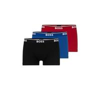 BOSS Hommes Trunk 3P Power Boxer Court en Coton Stretch à Logos répétés