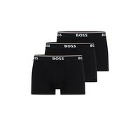 BOSS Hommes Trunk 3P Power Boxer Court en Coton Stretch à Logos répétés