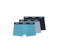 BOSS Lot de trois boxers courts en coton stretch avec taille logotée - Style Trunk 3P Power Desig, 50531701 Bleu foncé / Bleu clair S