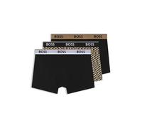 BOSS Hommes Trunk 3P Power Desig Lot de Trois Boxers Courts en Coton Stretch avec Taille logotée