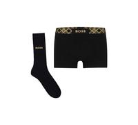 BOSS Hommes Trunk&Sock Gift Chaussettes et Boxer Court en Coton Stretch avec détails Brillants