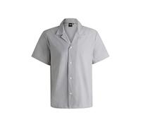 BOSS Hommes Velvetfish Shirt Chemise de Plage Regular en Tissu Seersucker