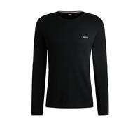 Hugo Boss – T-shirt pyjama Waffle 10269584, manches longues, ottoman, logo brodé – Noir XL Homme