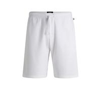 BOSS Short de pyjama en coton mélangé avec logo brodé - Style Waffle Shorts, 50535884 Blanc L