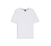 BOSS T-shirt de pyjama en coton mélangé à logo brodé - Style Waffle T-Shirt, 50535891 Blanc L