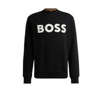 BOSS Hommes WeBasicCrew Sweat Relaxed Fit en Molleton de Coton avec Logo imprimé en Gomme