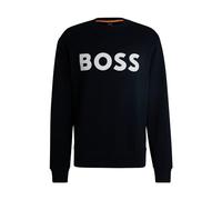Hugo Boss Sweat-shirt WeBasicCrew 10244192 – Coupe décontractée, molleton coton, logo gomme – Bleu
