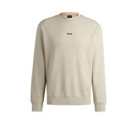 BOSS Hommes WeSmallcrew Sweat Relaxed en Molleton de Coton avec Logo Contrastant