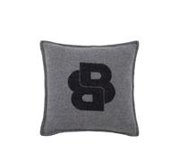 BOSS Housse de coussin en laine mélangée à monogramme Double B - Style SIGNATUR Beige Cushion cover 045045, CUCO-SIGNATUR Gris sombre ONESI