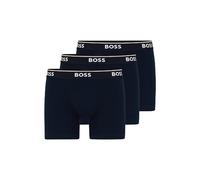 Boss Hugo Lot de 3 caleçons Extensibles en Coton pour Homme, Bleu Paon., L