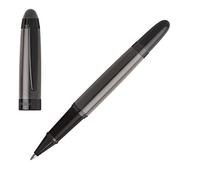 BOSS HUGO Stylo roller ICON grey. Stylo roller gris haut-de-gamme et élégant, avec pointe M. Disponible en stylo bille, roller et plume.