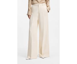 BOSS Jean Wide en denim crème avec pli sur le devant - Style CENTRAL 4.0, 50560975 Naturel 30/32