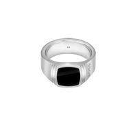 BOSS Jewelry Bague pour Homme Collection ODELL en Acier Inoxydable Avec Onyx Noir
