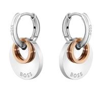 BOSS Jewelry Boucles d'Oreilles Huggies pour Femme Collection MEDALLION en Acier Inoxidable - 1580231