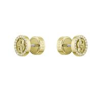 BOSS Jewelry Boucles D'oreilles Puces pour Femme Collection DOUBLE B DIVINE en Acier Inoxydable avec Placage Ionique Or Jaune orné de Cristaux - 1580826