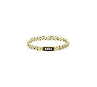 BOSS Jewelry Bracelet en Chaîne pour Homme Collection KASSY EMBLEM en Or Jaune avec une Plaque en Émail Noir - 1580680M