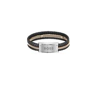 BOSS Jewelry Bracelet en Cuir pour Homme Collection GALEN Couleurs Noir et Marron - 1580423
