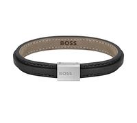 BOSS Jewelry Bracelet en cuir pour Homme Collection GROVER Noir - 1580328S