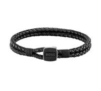 BOSS Jewelry Bracelet en cuir pour Homme Collection SEAL Noir - 1580047S