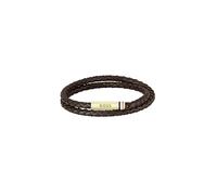 BOSS Jewelry Bracelet pour Homme Collection ARES avec Cuir Tressé Marron à Double Tour - 1580670M