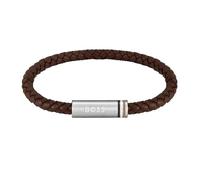BOSS Jewelry Bracelet pour Homme Collection ARES SINGLE avec Cuir Marron et Fermoir en Acier Inoxydable - 1580623