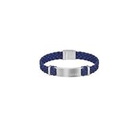 BOSS Jewelry Bracelet pour Homme Collection DYLAN avec Cuir Suédé Tressé Bleu et Détails en Acier Inoxydable - 1580609S
