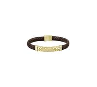 BOSS Jewelry Bracelet pour Homme Collection TAILORED avec Cuir Marron et Fermoir en Acier Inoxydable Doré - 1580675M