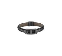 BOSS Bracelet en cuir superposé avec lien métallique noir logoté - Style KODE, HB1580784 Noir M