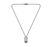 BOSS Jewelry DEVON Collier en acier et cuir noir pour homme