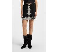 BOSS Jupe courte en coton à broderies contrastantes - Style C_Valembroi, 50540412 Noir 46