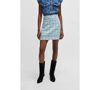 BOSS Jupe courte Slim en tweed à franges - Style C_Vafrosa, 50537050 Bleu à motif 38