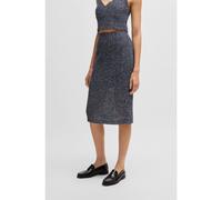 BOSS Jupe crayon en tweed crocheté bicolore - Style Vatilar, 50537470 Bleu foncé 42