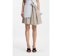 BOSS Jupe-culotte coupe décontractée en mélange de lin avec tissage en chevrons - Style Tojuna, 50558545 Beige clair 42