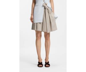 BOSS Jupe-culotte coupe décontractée en mélange de lin avec tissage en chevrons - Style Tojuna, 50558545 Beige clair 40