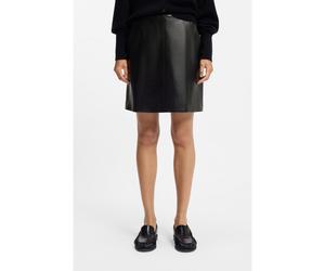 BOSS Jupe en cuir nappa avec couture sur le devant - Style Seby, 50552202 Noir 40