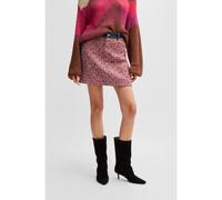 BOSS Jupe évasée en tweed multicolore avec finitions en denim - Style C_Veed-W, 50531027 Fantaisie 34