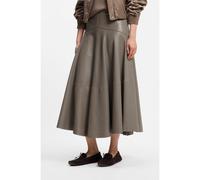 BOSS Jupe mi-longue en cuir avec coupe en cloche - Style Sesola, 50568642 Taupe 44