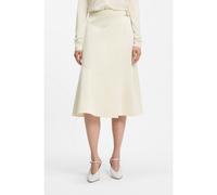 BOSS Jupe portefeuille à la coupe évasée en coton stretch - Style Vuleran1, 50557420 Naturel 46