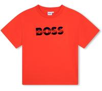 Boss Kids All-Over Logo T-Shirt, Embroidered Design Rouge 41C 5 ans Male