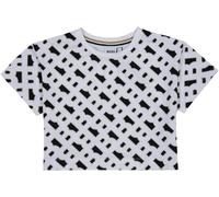 Boss Kids All-Over Monogram Crop T-Shirt, All-Over Print Blanc 10P 14Y Female