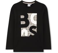 BOSS T-shirt à manches longues en coton avec logo artistique pour enfant - Style J52362/09B08A, J52362 Noir 150