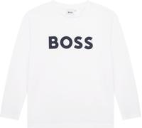 Boss Kids Long-Sleeve Large Logo T-Shirt, Bold Logo Blanc 10P 10Y Male
