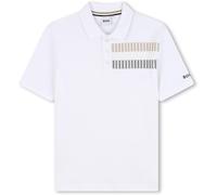 Boss Stripe Print Polo Shirt Juniors Blanc 10P 14 ans Male
