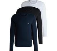 BOSS Lot de trois t-shirts en coton avec logos - Style LSShirtRN 3P Classic, 50492321 Noir / Blanc / Bleu XXL