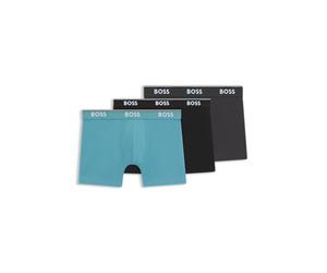 BOSS Lot de 3 Boxers en Coton Stretch, Noir/Bleu/Gris Foncé (FR/ES, Alpha/Lettres, S, Taille Normale, Taille Normale, Black/Blue/Dark Grey)