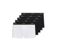 BOSS Lot de cinq boxers courts en coton stretch avec taille logotée - Style Trunk 5P Essential, 50475275 Noir / Blanc / Bleu S