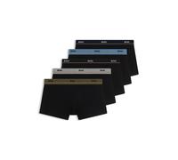 BOSS Lot de cinq boxers courts en coton stretch avec taille logotée - Style Trunk 5P Essential, 50531660 Noir M