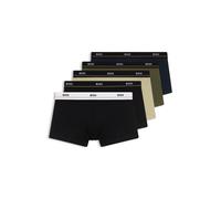 BOSS Lot de cinq boxers courts en coton stretch avec taille logotée - Style Trunk 5P Essential, 50531660 Noir / Bleu foncé S