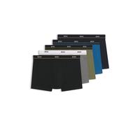 BOSS Lot de cinq boxers courts en coton stretch avec taille logotée - Style Trunk 5P Essential, 50531660 Gris / Vert / Bleu / Noir M